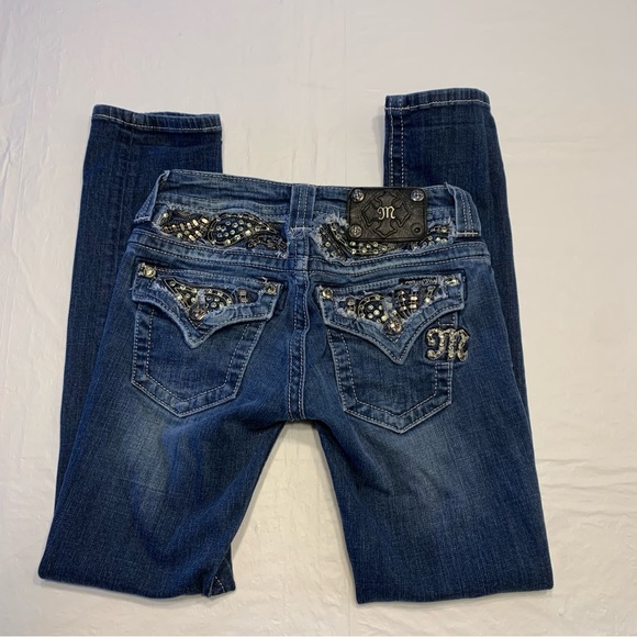 Miss Me Jeans Buckle Miss Me Embellished Low Rise Denim Capri Jeans